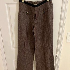 Brown wide-leg pants, size 6, elevenses